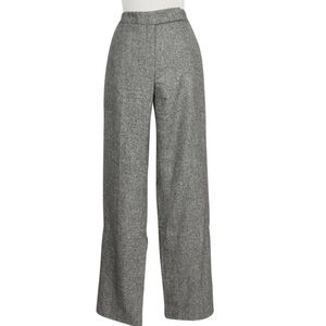 Dana Buchman High-Waist Wide-Leg Wool Blend Trousers in Gray/Black Size 2